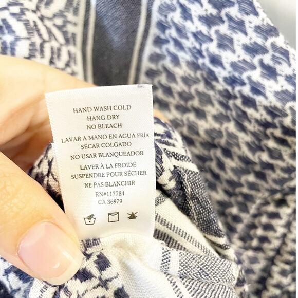 Rails Lily Blouse in Sapphire Jacquard Long Sleeve Lace Up Front Size XS - Picture 8 of 11